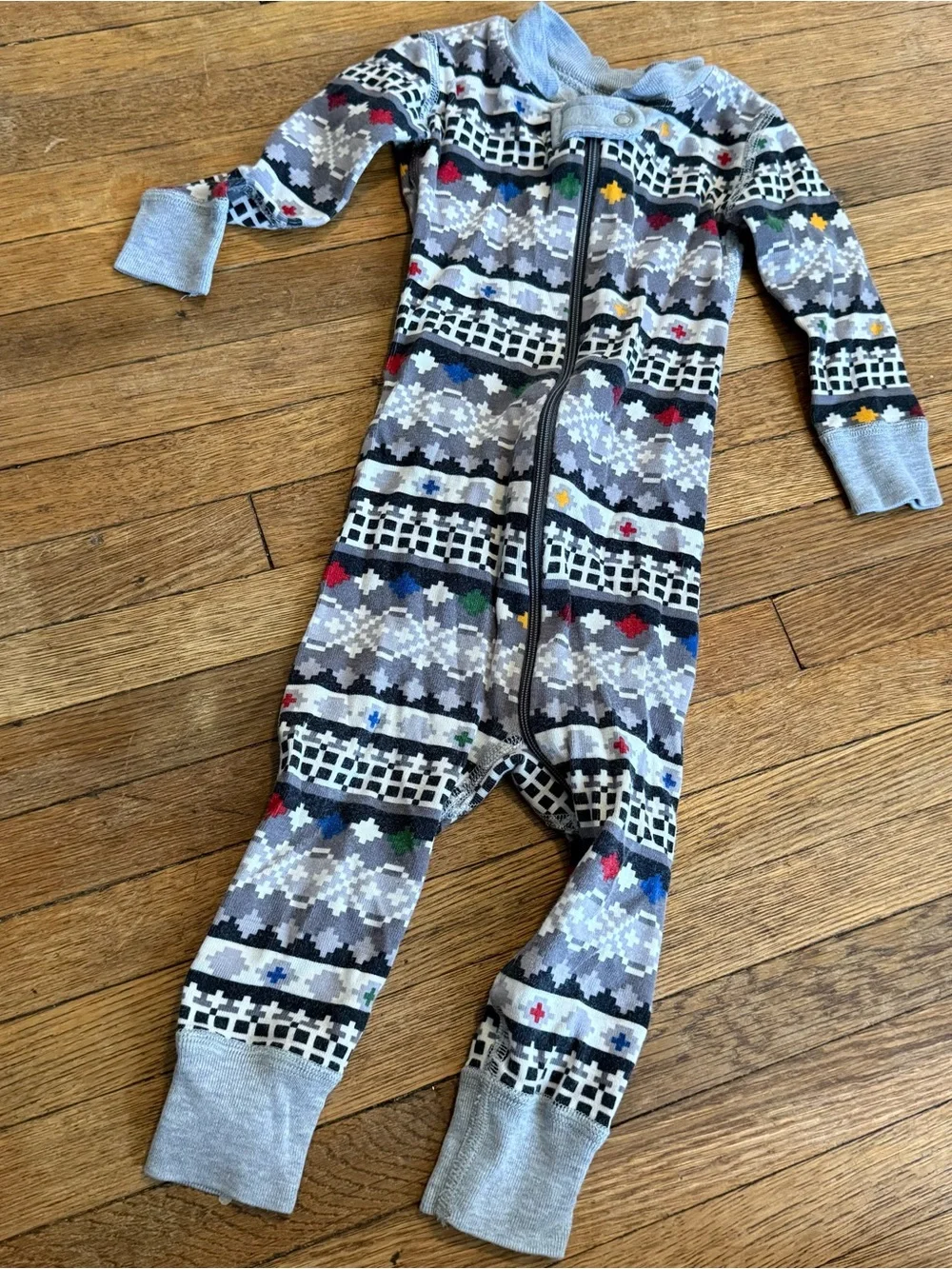 Hanna Andersson Tribal Aztec Baby Boy Footless Pajamas - Size 12-18 Months